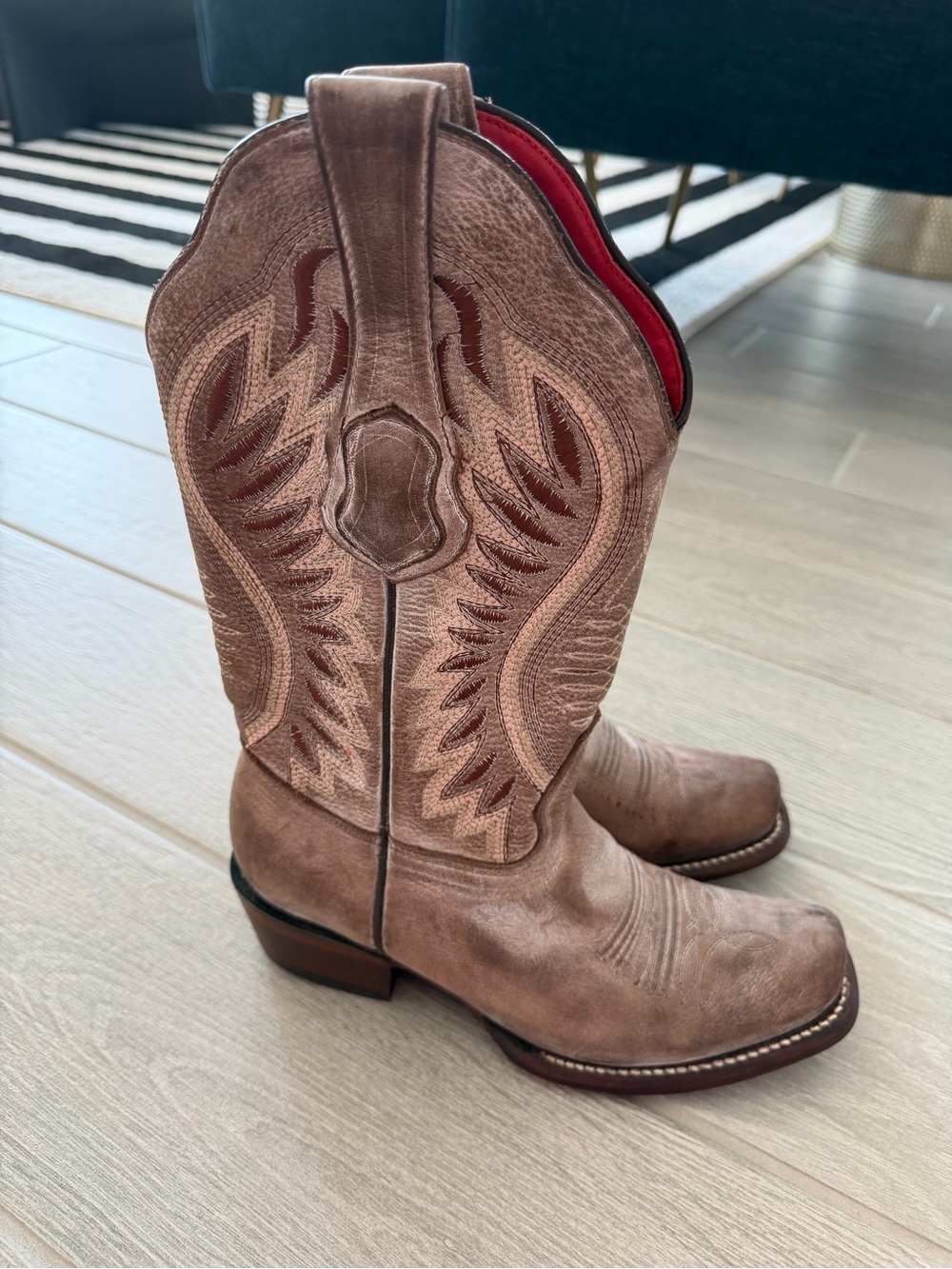 LOS ALTOS Vintage Brown Cowboy Western Boots Size 6.5 VGUC